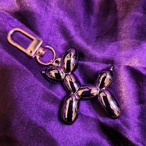 Gunmetal Balloon Dog Bag Charm/Keychain
